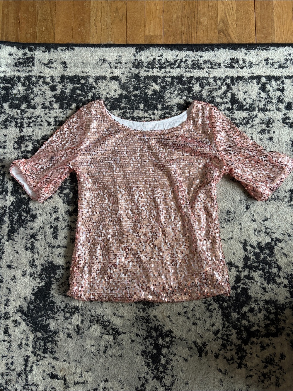 Rose Gold Sequin Top - Size Med